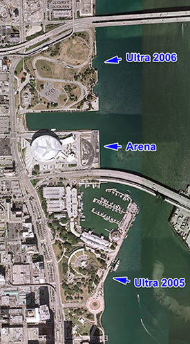 Ultra Music Festival, 2005 and 2006 locations