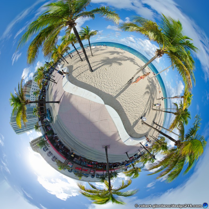 Fort Lauderdale Beach 360 Panorama - Conceptual Photography
