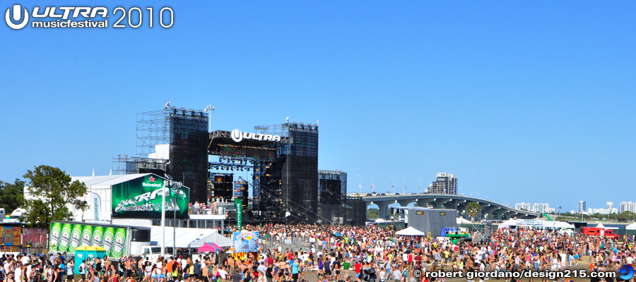 View of the Main Stage from the hill. - 2010 Ultra Music Festival