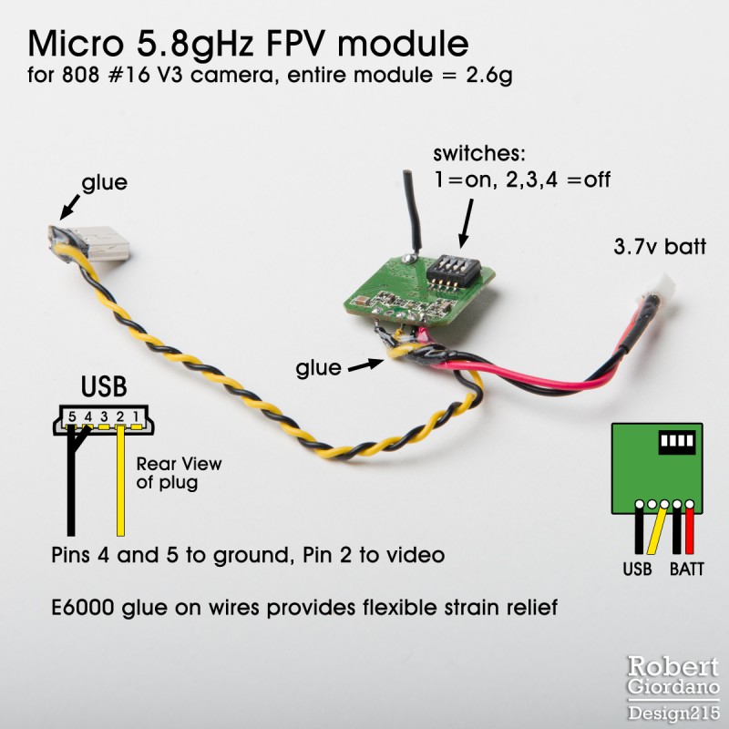 Micro 5.8GHz FPV module for 808 Camera - Multirotors
