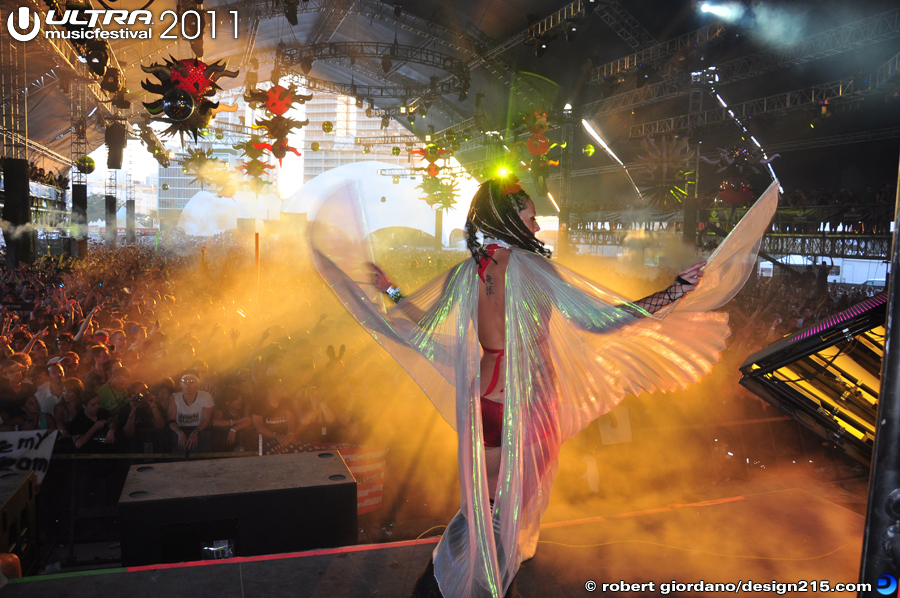 Dancers during Armin Van Buuren #1832 - 2011 Ultra Music Festival
