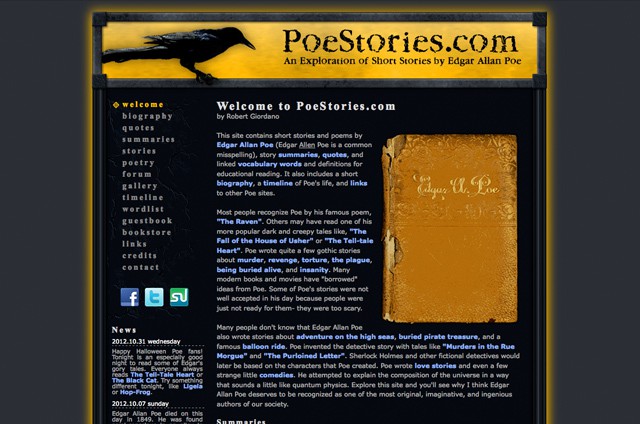 PoeStories.com - Web Design Portfolio