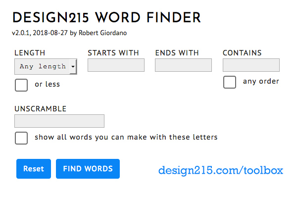 Design215 Word Finder